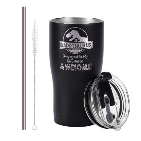 Awesome DaddyDino Tumbler – Perfect Gifts for Indian Dad, Grandpa, and Husband – 20oz Mug for Birthday or Christmas.