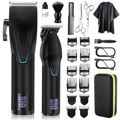 Karrte Hair Clipper and Trimmer Kit for Men, Cordless Barber Set for Haircut and Beard Grooming (less than 16 words)