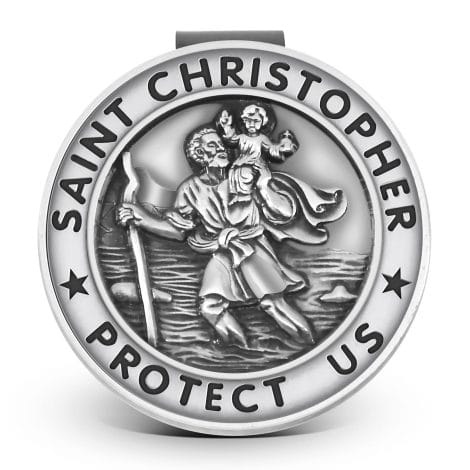 AKITSUMA Visor Clip – Perfect Car Accessory for New Drivers, Saint Christopher Blessing included.