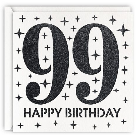 Sparkly Laser Cut 99th B-Day Card- Perfect Gift for Beloved Grandfather or Father.