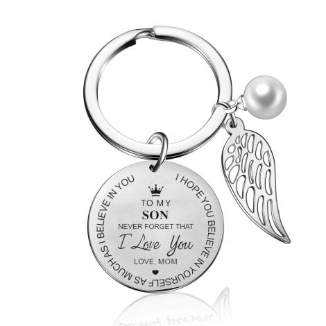 Keychain gift from parents to son: “Everlasting Love Reminder: To My Son, From Mom & Dad – Birthday & Graduation Special!”