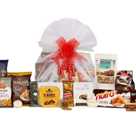 Premium Sweet & Salty Gourmet Gift Hamper with Loacker Cookies, Chocolates, Chips, Crackers, Fruit Juice & Almonds, perfect for special occasions. (14-pack)