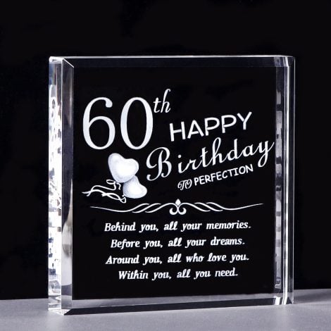 Funny and Personalized Engraved Crystal, Perfect 60th Birthday Gift for Best Friends, Parents, Born in 1961.