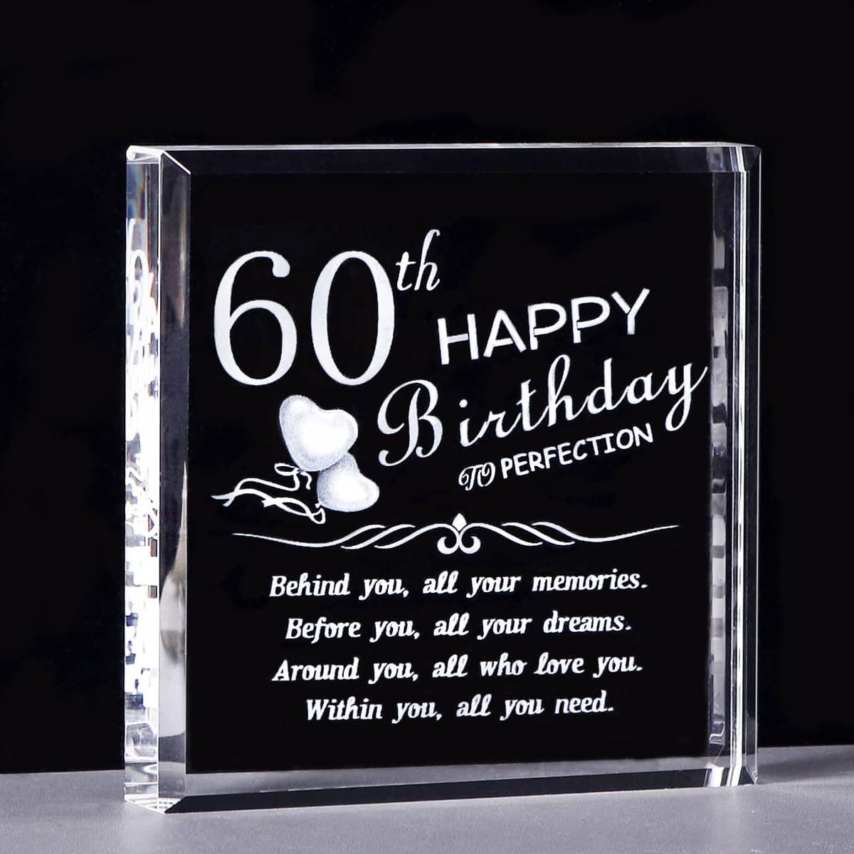 60th Birthday Gifts for Women Men Ideas Funny, Unique Personalized Engraved Crystal Behind You All Memories, Best Friend Birthday Gifts for 60 Year Old Woman Men Dad Mom 60 Year Old Born in 1961