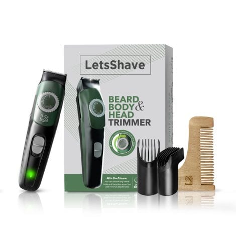 Get the all-in-one LetsShave Beard Body & Head Trimmer, perfect for Indian men. Waterproof and rechargeable. Ideal Diwali gift.