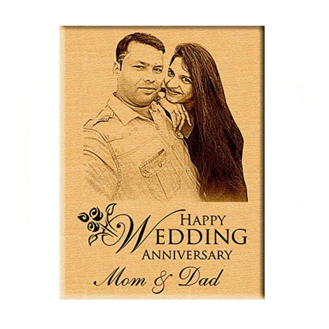 Exquisite Personalized Engraved Wedding Anniversary Wooden Photo Frame from Incredible Gifts India (Wood, 7 x 5 Inches), Tabletop.