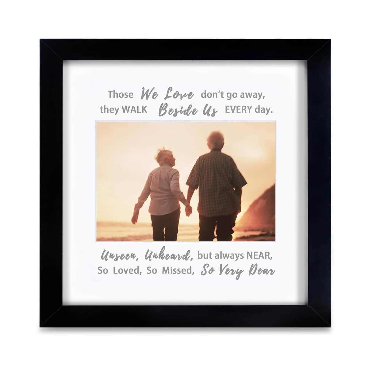 IHEIPYE Remembrance Memorial Picture Frame - Sympathy Gifts Idea for Loss of Loved One, Grandmother, Grandfather, Grandparents, Desktop, Black