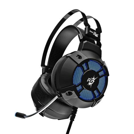 Redgear Cosmo 7.1 USB Gaming Wired Over-Ear Headphones with Mic offer virtual surround sound and remote control (Black).