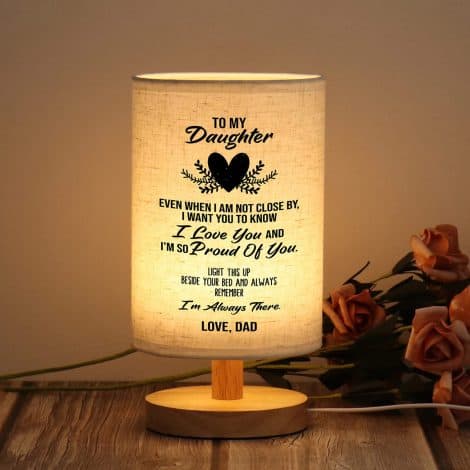 Customized Family Table Lamp: Ideal Gift for Daughter, featuring Fabric and Wood, perfect for Home, Office, Birthday, or Anniversary.