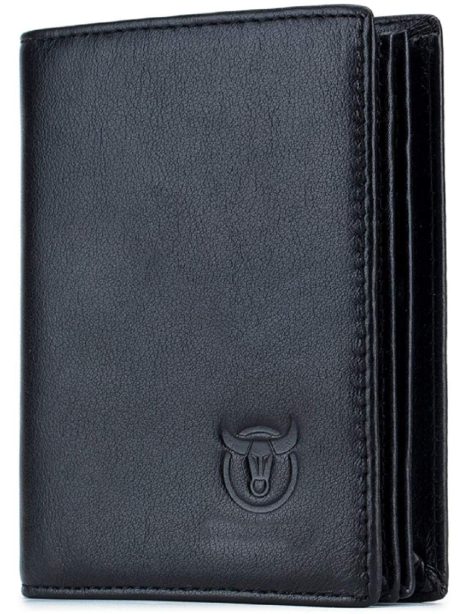 Men’s Genuine Leather Wallet | RFID Blocking | 14 Card Slots, 1 ID Window | Can Hold 50 Currency Notes (Black)