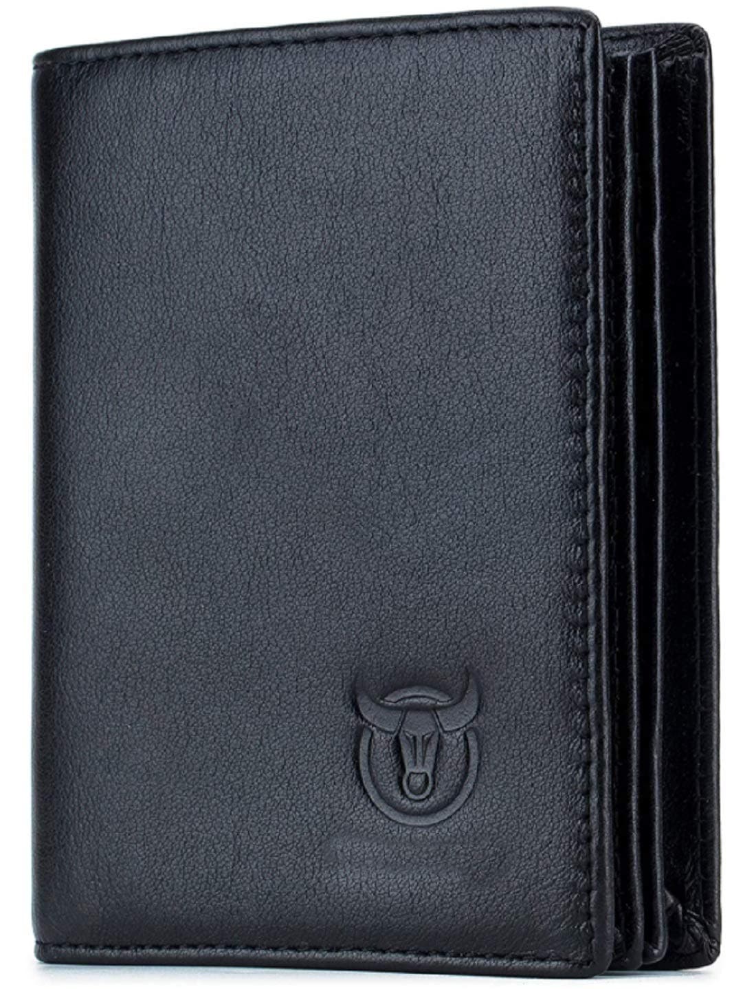 Contacts Men's Genuine Leather Wallet | RFID Blocking Wallet for Men| 14 Card Slots, 1 ID Window | Large Capacity Can Hold 50 Currency Notes (Black)