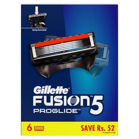 Gillette Fusion Proglide Blades – 6 razor blades for a flawless shave and beard grooming.