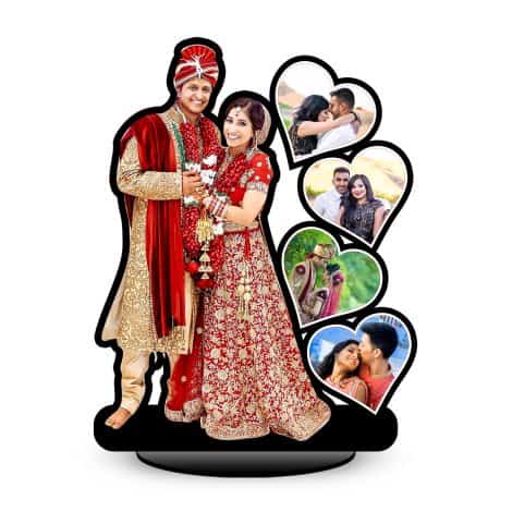 Personalized Wooden Photo Standee: Foto Factory Gifts® Custom Gift with Your Photos (8×5 inch), CUT033