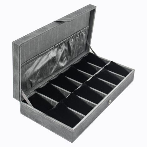 Treasure Hunt® 12 Slots Watch Storage Case Box for Men-Women, Size: 40 x 20.5 x 7.5 cms