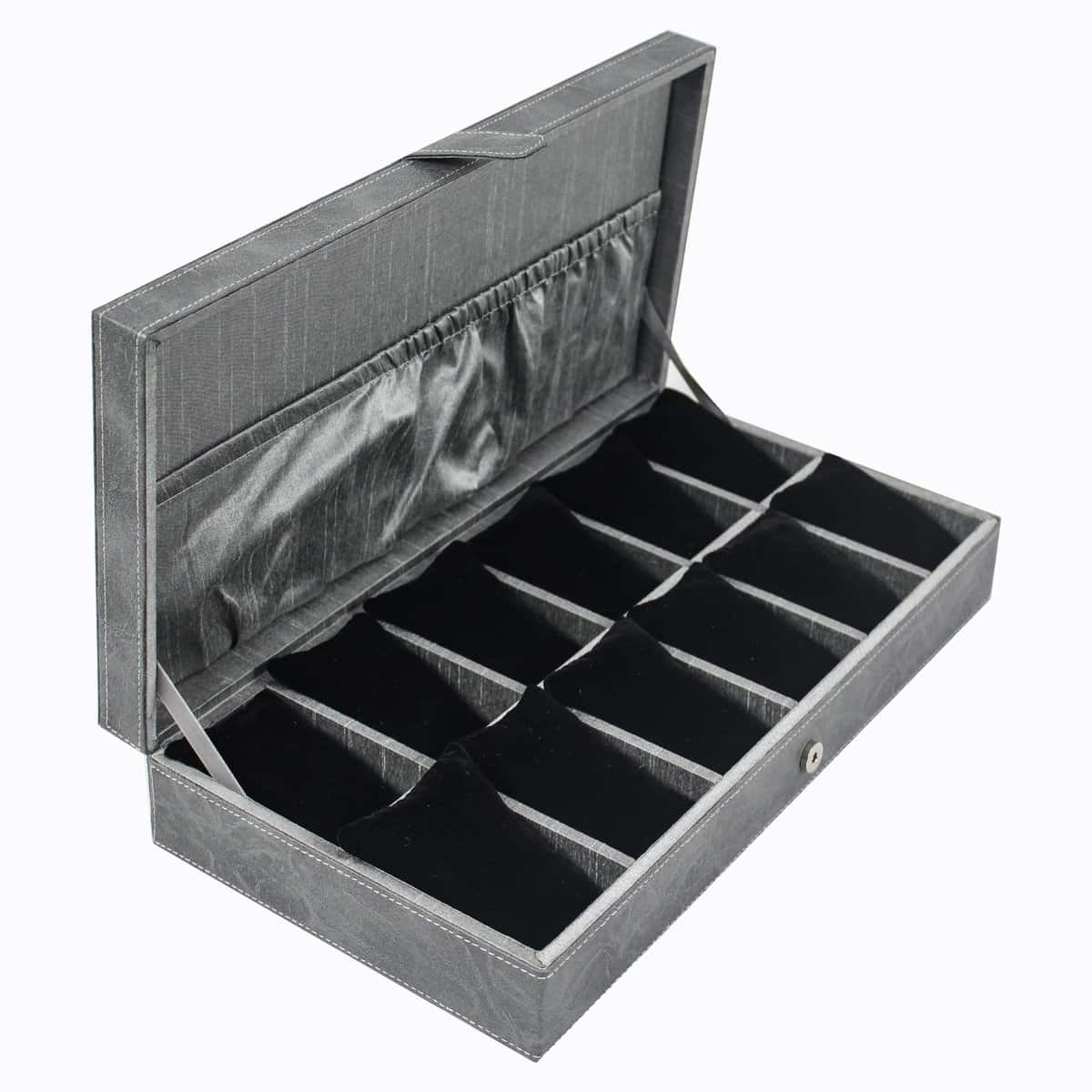 Treasure Hunt® 12 Slots Watch Organizer Storage Case Box for Men-Women Dimensions: in 40 x 20.5 x 7.5 cms