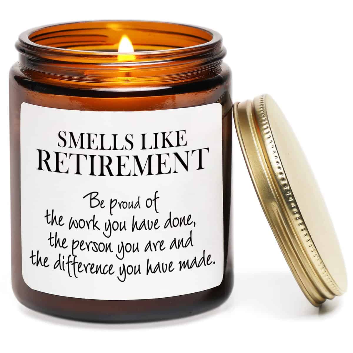 Retirement Funny Scented Candles Gift Coworker Happy Retirement for Men Women Going Away Candle Gifts Colleagues Leaving Gifts (Retired)