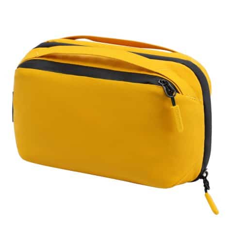 Destinio Tech Bag – Waterproof, Foam Padded Organizer for Cables, Chargers, Earphones – Travel Essential (Yellow).