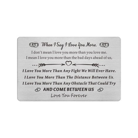 Engraved Wallet Card expressing deep love, ideal for Valentine’s, anniversary, or as a romantic gift for your partner.