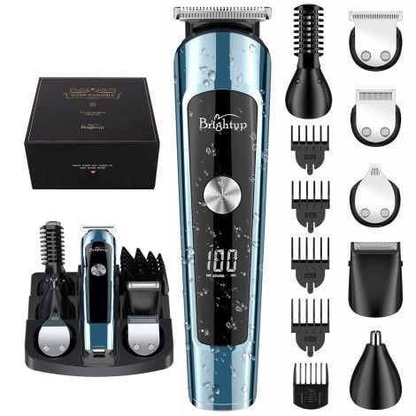 Brightup Beard Trimmer: Advanced Hair Cutting Set for Indian Men, Wireless & Waterproof Grooming Kit, Rechargeable