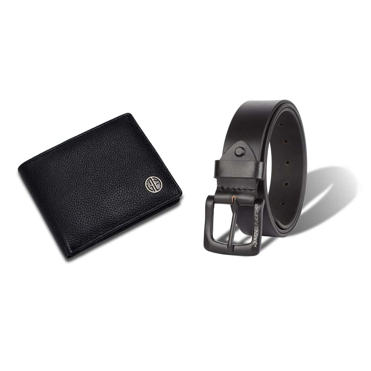 HAMMONDS FLYCATCHER Men's Wallet and Belt Combo - Genuine Leather - Gift for Men - 4 ATM Card Slots, 2 Hidden Pockets - Fits Waist 28-46 - Men's Accessories - Birthday or Special Occasion Gift - Black