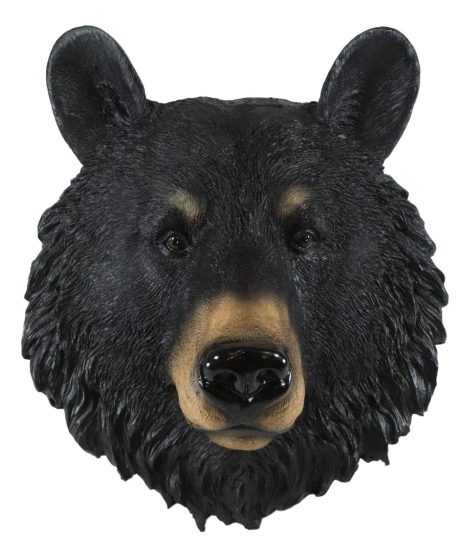 Ebros Gift The Bold Black Bear Head Wall Decor 8″ Tall, Indian Taxidermy Art Sculpture