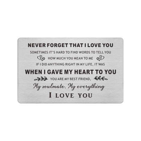 Romantic Wallet Insert for Him – Forever Remember My Love – Memorable Birthday Gift for Partner.