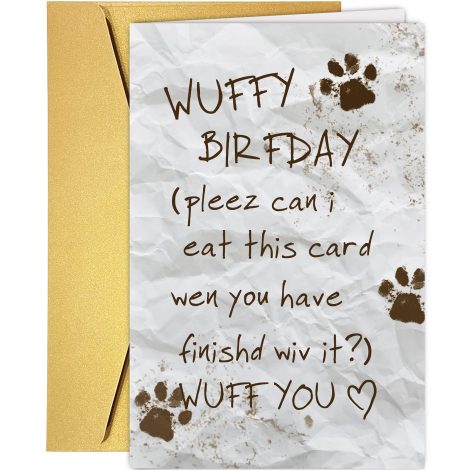 Funny Birthday Card from Dog, Wuff-tastic Pun Birthday Card, Playfully Aged Birthday Card for Pet Parents, Dog Lover’s Delight.