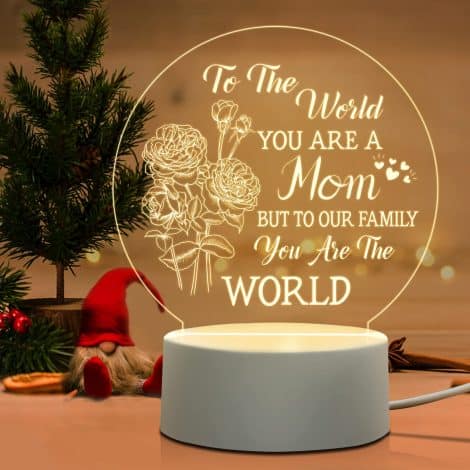 Engraved Night Light for Mother’s Day and Mom’s Birthday, Ideal Christmas and Thanksgiving Gifts.