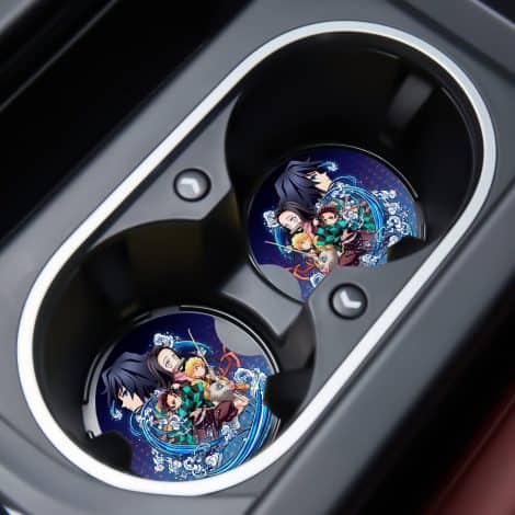 Funny Anime Character Cup Holder Coasters: Cool, Absorbent, and Decorative Auto Accessories for Indian Customers.