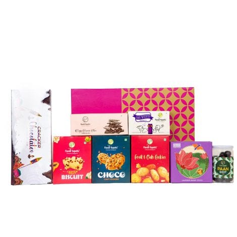 The Flavour Republic Diwali Snack Box has a variety of delicious treats for gifting.