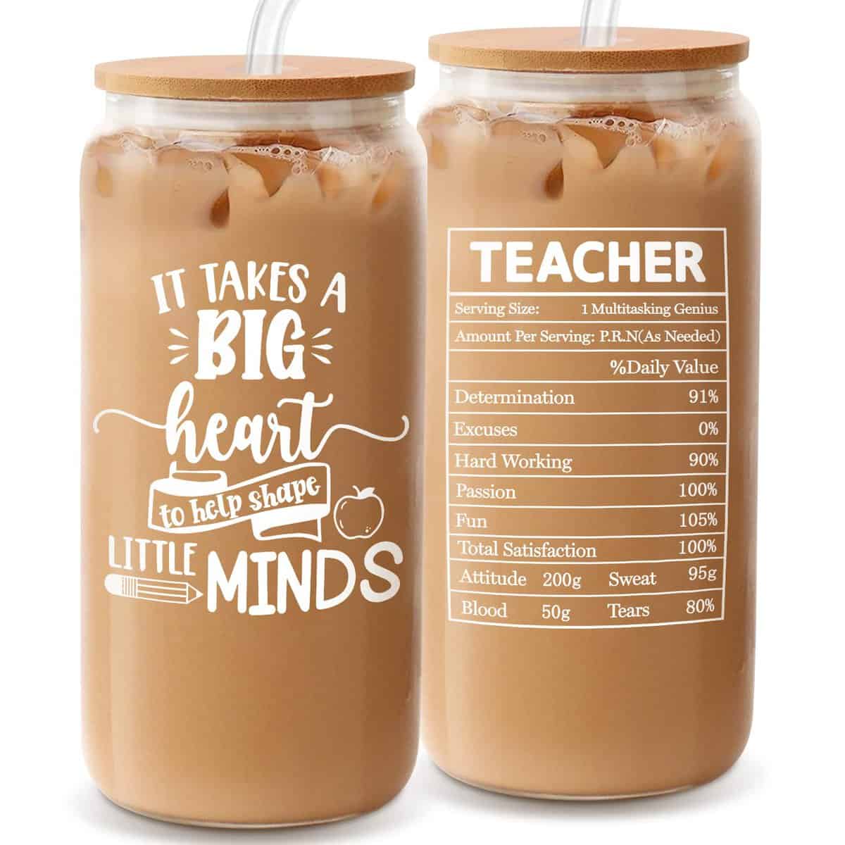 Best Teacher Appreciation Gifts, Teacher Gifts for Women Men from Student for Teacher Birthday, Appreciation Week, Back To School, Retirement Gifts, Personalized Teachers Day Gifts - 18 OZ Can Glass