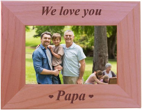 Engraved Wood Picture Frame (4×6 Horizontal) – CustomGiftsNow Expresses Love for You, Papa.