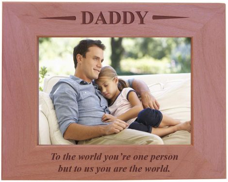 Personalized Wood Picture Frame: “To us, you mean the world” – CustomGiftsNow Daddy (5×7 Horizontal)