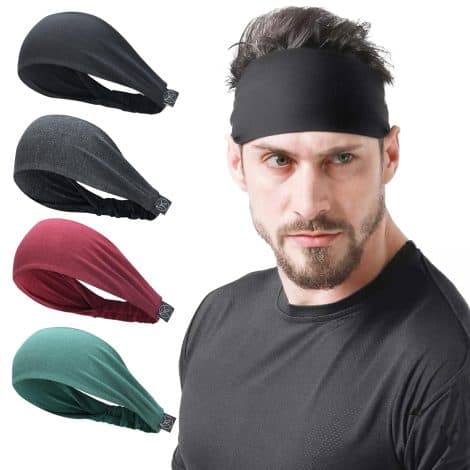 WiseLife Sporty Headband Set: Stay sweat-free during workouts with this comfy strapless headband. (4-pack)