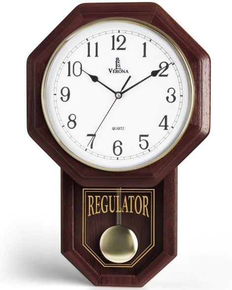 Antique Wooden Wall Clock – Silent, Battery Operated – Perfect for Home and Office Decor – Ideal Gift.