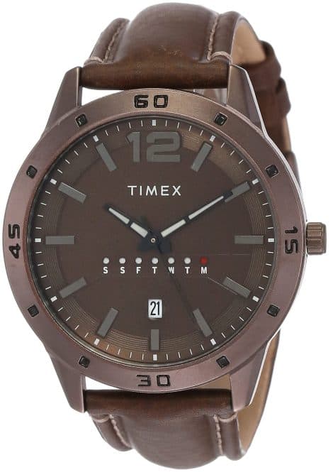 Timex Men’s Watch: Classic Analog Design with Brown Dial.