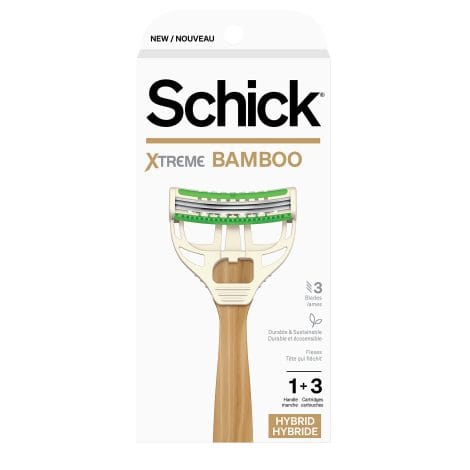 Eco-friendly Schick Xtreme Bamboo Razor – Bamboo Disposable Razor for Men with Bamboo Handle.