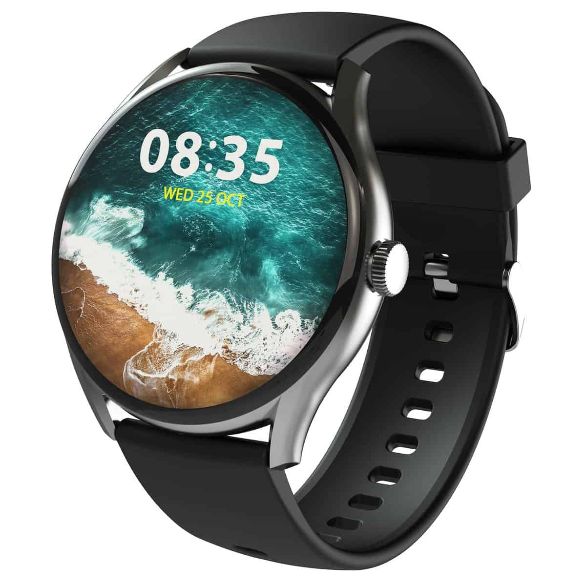 beatXP Vega 1.43" (3.6 cm) Super AMOLED Display, One-Tap Bluetooth Calling Smart Watch, 1000 Nits Brightness, Fast Charging, 24 * 7 Health Monitoring (Electric Black)