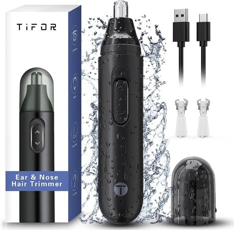 TIFOR Rechargeable Nose Hair Clipper: A versatile grooming tool with waterproof design ideal for Indian men and women.