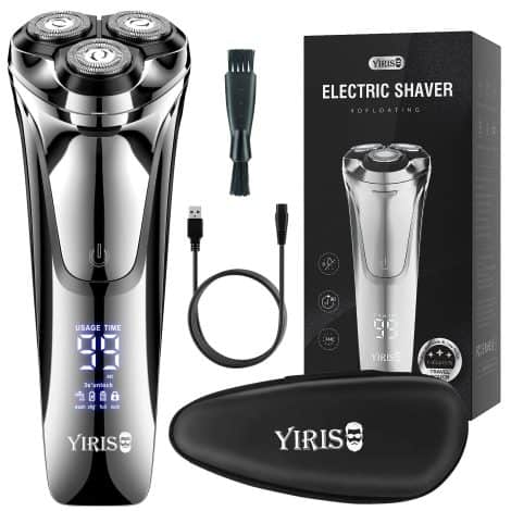 YIRISO Men’s Electric Shaver: 2023 Wet & Dry Shaver with Trimmer, Rechargeable Waterproof Gift for Men.