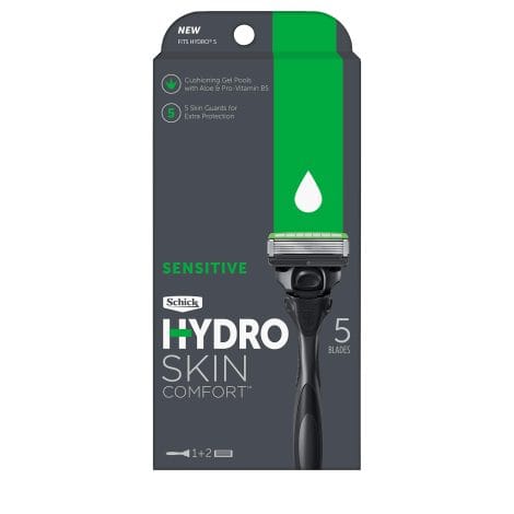 Schick Hydro Skin Comfort Sensitive Razor & 2 Refills, 1Count:
Schick’s Gentle Razor with Hydrating Skin Benefits, Comes with 2 Extra Refills, 1 Pack.