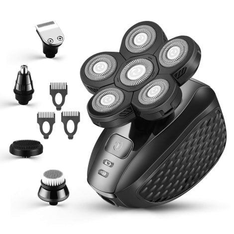 vsmooth Men’s 5 in 1 Multifunctional Head Shaver: Upgraded grooming kit for a bald, waterproof, cordless experience.