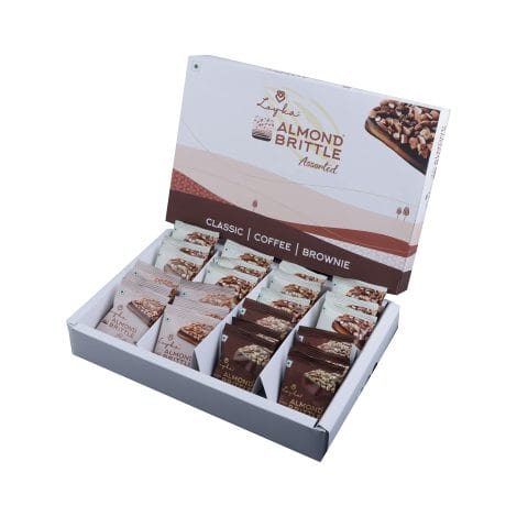 Loyka Almond Brittle Assorted Choco Box – 24 pcs | Premium Chocolate Gift Box  | Crunchy Almonds with Dark Chocolate and Salted Caramel | Delicious Snack.