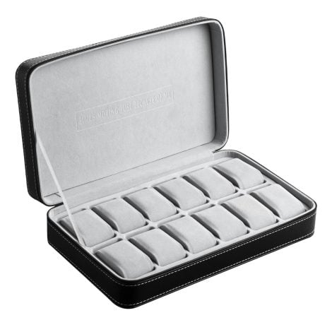 OSVINO Travel Watch Case: Stylish PU Leather Box with 12 Slots for Men & Women.