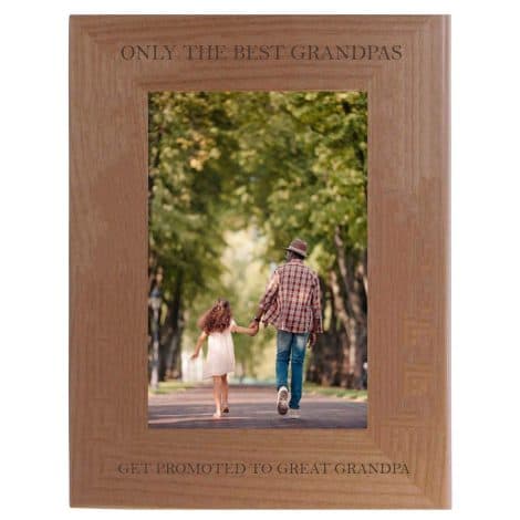 Engraved Wood Photo Frame: Perfect for Great Grandpa. CustomGiftsNow brings you the best. (4×6-inch Vertical)