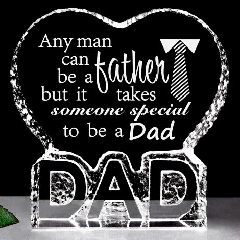 “Father’s Day Love Gift: Crystal Paperweight with Dad Letters, Perfect Thank You Gift from Daughter.”