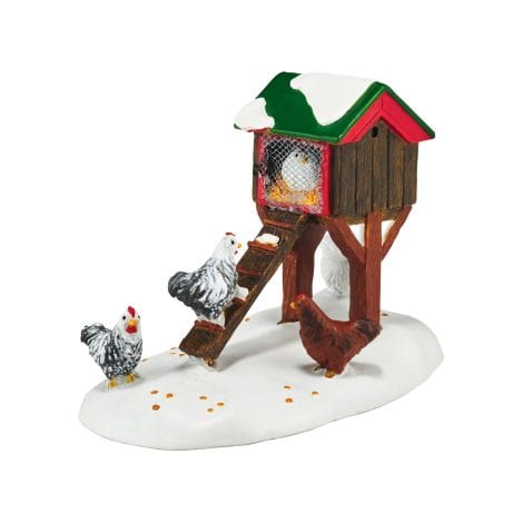 Village Mistletoe Farm Chicken Ornament Accessory – Small-sized Chicken Ornament for Festive Decoration (2.68 inches).