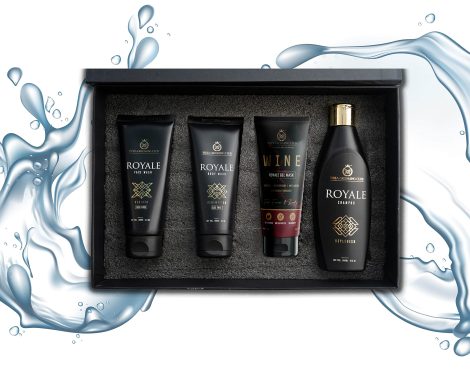 IGC’s Royale Grooming Experience Gift Box includes 4 products: Face wash, Body Wash, Shampoo, and Wine Gel Mask.