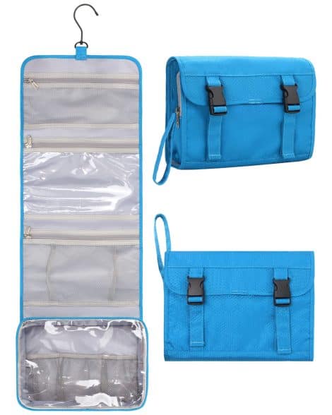 Relavel Black: Travel Organizer Bag for Women – Waterproof Cosmetic Case for Bathroom & Shower.