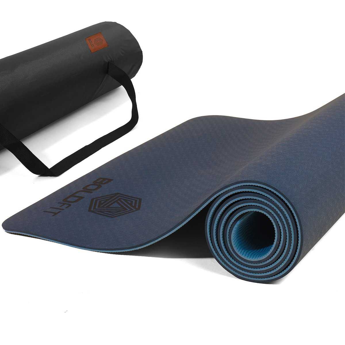 Boldfit Yoga Mat for Women and Men with Cover Bag TPE Material Extra Thick Exercise Yoga Mat for Men for Workout, Yoga, Fitness, Exercise Mat Anti Slip Mat, Yoga Mat 6mm Gym Mat